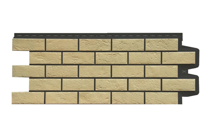 Фасадная панель Grand Line, Состаренный кирпич Design Plus, Ваниль (Черный шов) купить в Нижнем Новгороде