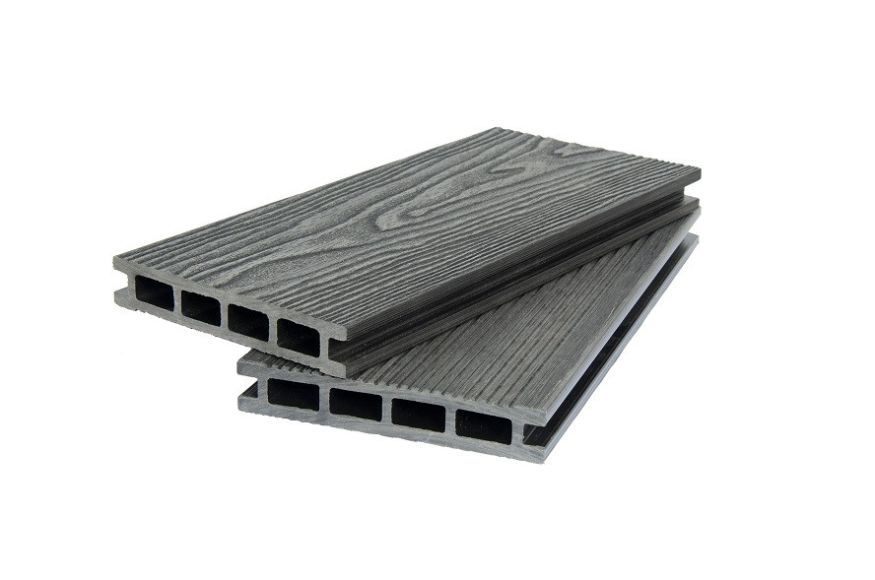 Террасная доска ДПК POLIVAN GROUP 3D+вельвет пустотелая с двухсторонней отделкой DENPASAR черного цвета. купить в Нижнем Новгороде