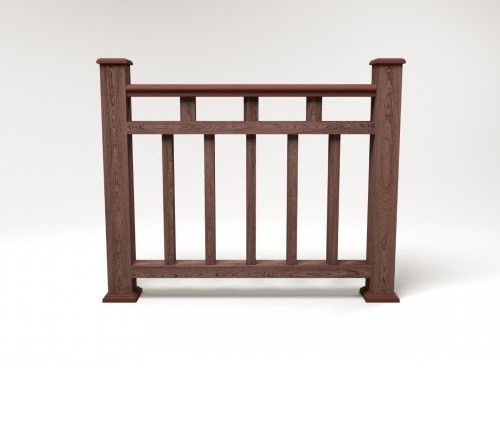 Ограждение из древесно-полимерного композита FG1 цвет шоколад купить в Нижнем Новгороде