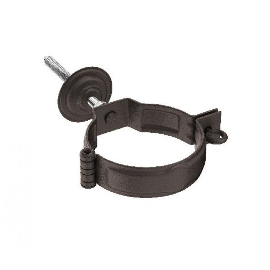 Декоративный хомут для трубы Aquasystem RR 32 в тёмно-коричневом матовом цвете с крепежным комплектом, размер 125/90. купить в Нижнем Новгороде