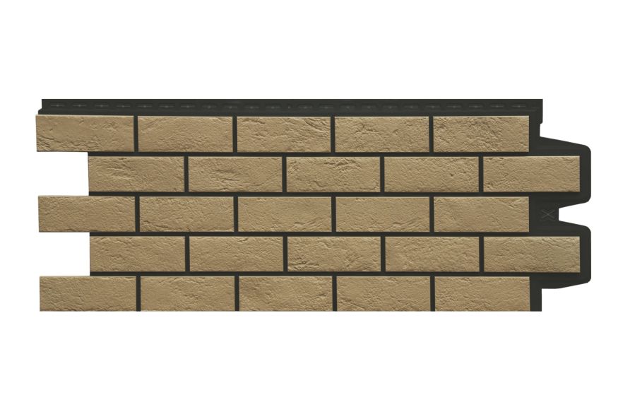 Фасадная панель Grand Line, Состаренный кирпич Design Plus, Солома (Черный шов) купить в Нижнем Новгороде