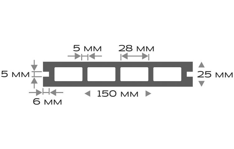Террасная доска ДПК Outdoor 3D NEVADA/CALIFORNIA черного цвета купить в Нижнем Новгороде