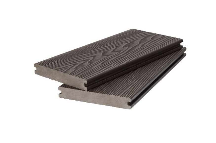 Двухсторонняя полнотелая террасная доска с 3D фактурой дерева POLIVAN GROUP SINGARAJA темно-коричневая. купить в Нижнем Новгороде