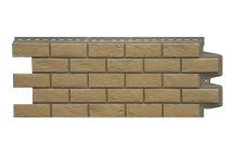 Фасадная панель Grand Line, Состаренный кирпич Design Plus, Солома (Темно-бежевый шов)