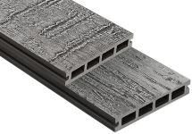 Террасная доска ДПК Outdoor 3D VIRGINIA/COLORADO в темно-сером цвете.