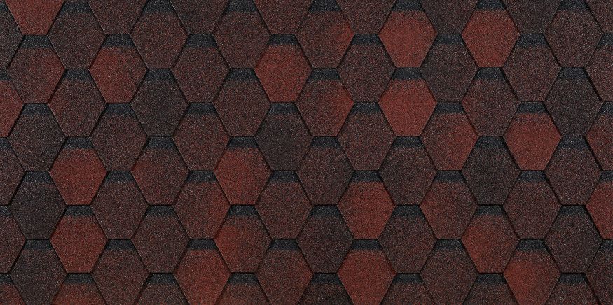 Гибкая черепица Docke EURASIA, Шестигранник, Красный купить в Нижнем Новгороде