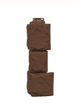 Угол фасадного сайдинга «Камень крупный» коричневого цвета