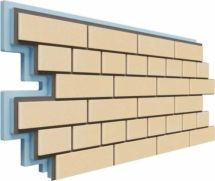 Фасадная термопанель Доломит Кирпич 40 мм, Светло-жёлтый