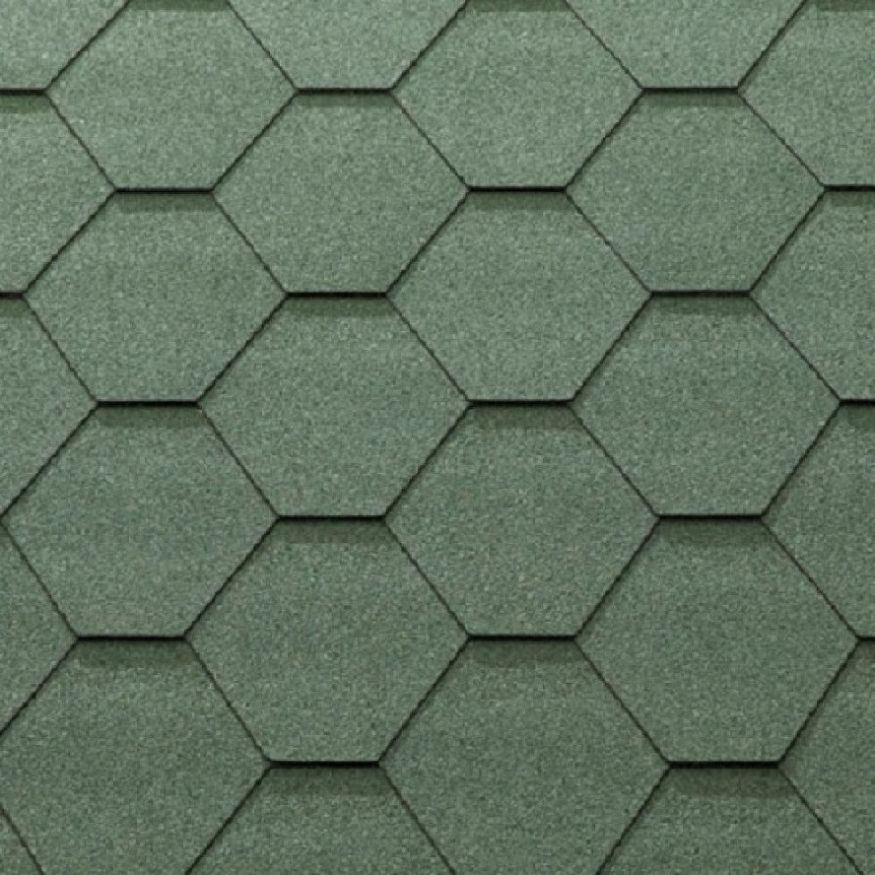 Гибкая черепица KATEPAL KL зелёного цвета. купить в Нижнем Новгороде