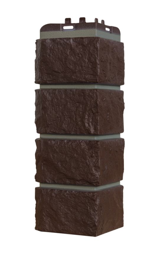 Угол наружный Grand Line, Колотый камень Design, Шоколадный (шов RAL 7006) купить в Нижнем Новгороде