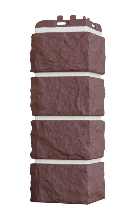 Угол наружный Grand Line, Колотый Камень Design Plus, Каштан (белый шов) купить в Нижнем Новгороде