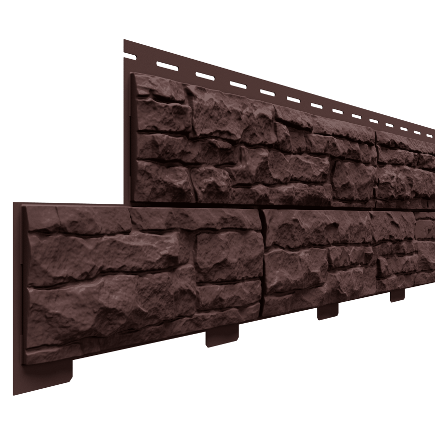 Фасадные панели Доломит, Скалистый риф премиум, Цвет Каштан купить в Нижнем Новгороде