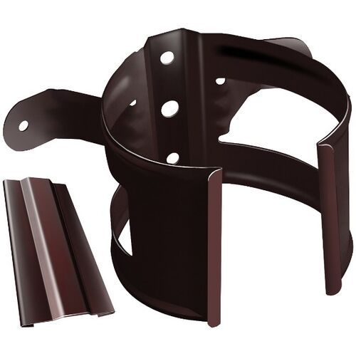Металлический хомут для трубы на деревянную основу, Grand Line, Шоколадный цвет. купить в Нижнем Новгороде