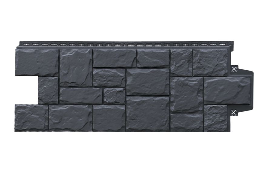 Фасадные панели Grand Line, Крупный камень Classic, Графит купить в Нижнем Новгороде