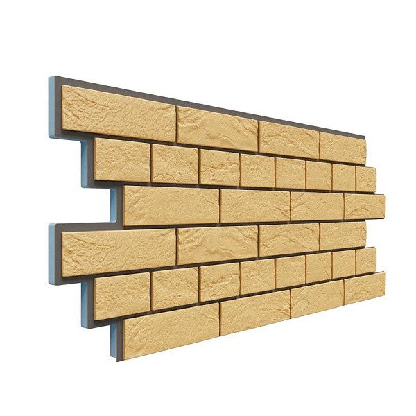 Фасадная термопанель Доломит Венецианский кирпич 20мм, Желтый купить в Нижнем Новгороде
