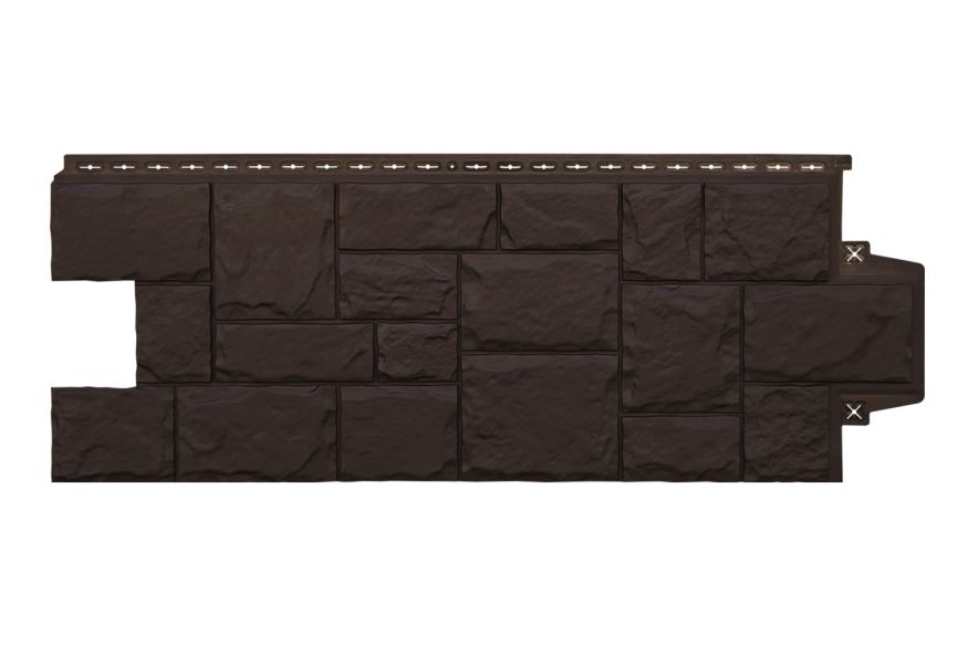 Фасадные панели Grand Line, Крупный камень Classic, Шоколадный купить в Нижнем Новгороде