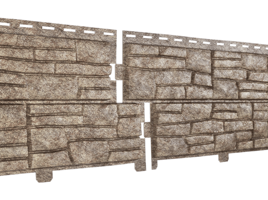 Фасадная панель Ю-пласт Стоун Хаус Сланец, Бурый купить в Нижнем Новгороде