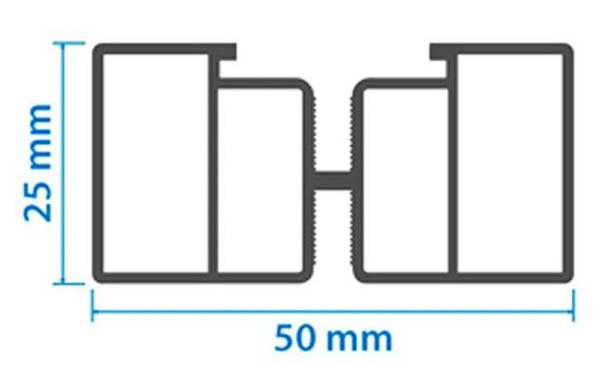Алюминиевая несущая лага KRONEX 50x25x3000 мм купить в Нижнем Новгороде