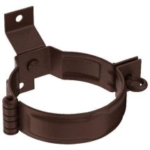 Декоративный хомут для труб под дерево с крепежом, Aquasystem, RAL 8017 Коричневый матовый 125/90