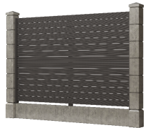 Заборная доска GRINDERDECO, ДПК, с тиснением &amp;quot;дуб&amp;quot;, цвет Асфальт.