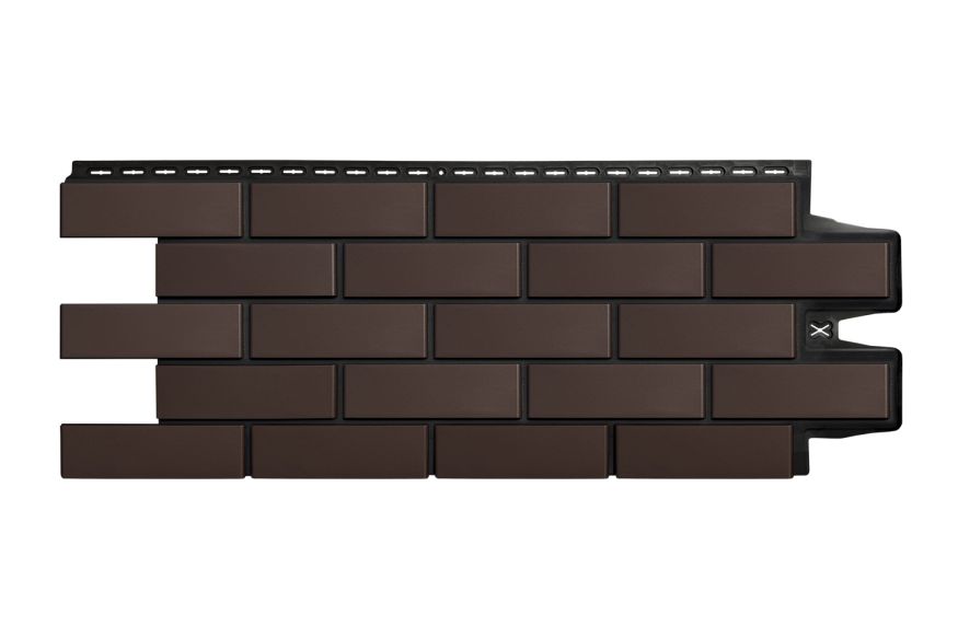 Фасадные панели Grand Line, Клинкерный кирпич Design, Шоколадный, шов RAL 9005  купить в Нижнем Новгороде