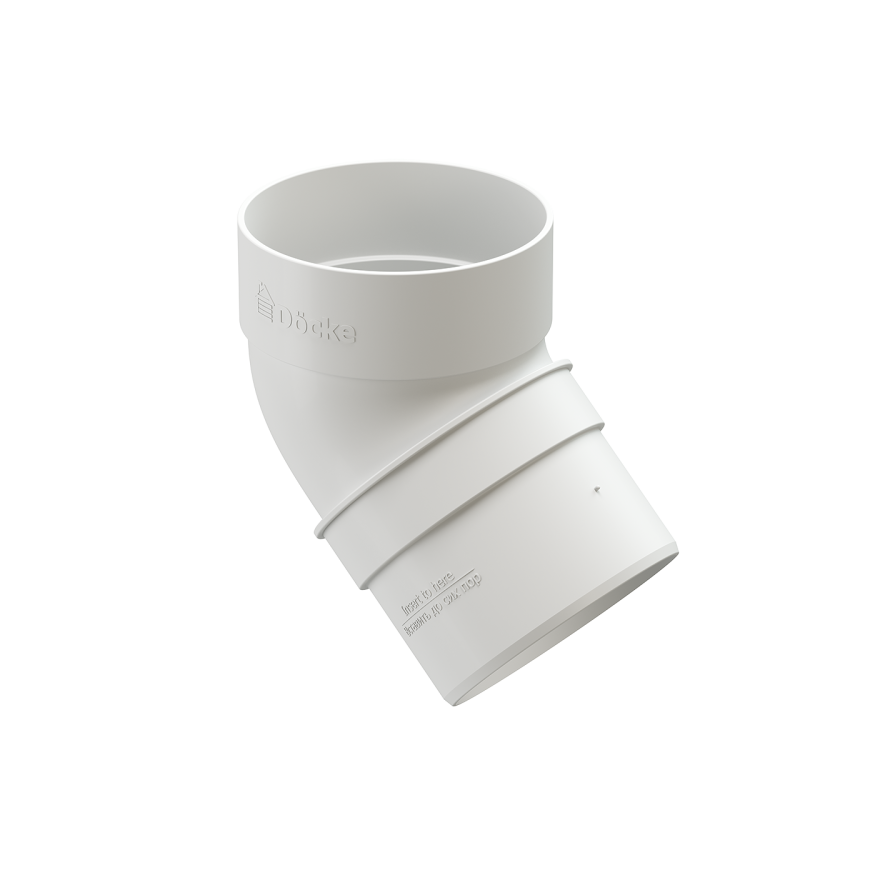 Колено водостока 45˚ Docke Standard, белое купить в Нижнем Новгороде