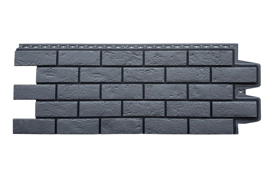 Фасадная панель Grand Line, Состаренный кирпич Design, Графит, шов RAL 9005 купить в Нижнем Новгороде