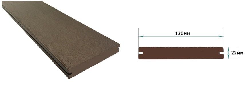 Полнотелая террасная доска из ДПК Terrapol Смарт с пазом купить в Нижнем Новгороде