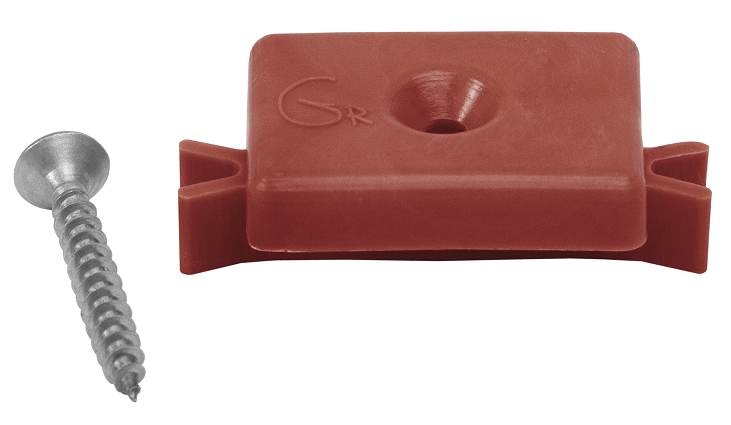 Пластиковая клипса с саморезом Grinder, монтаж шовный 5 мм, красная купить в Нижнем Новгороде