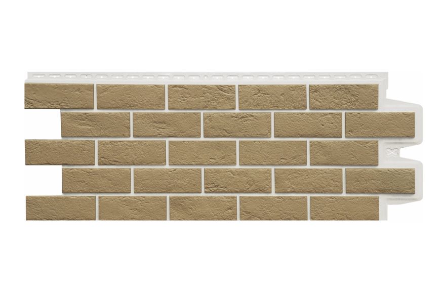 Фасадная панель Grand Line, Состаренный кирпич Design Plus, Солома (Белый шов) купить в Нижнем Новгороде