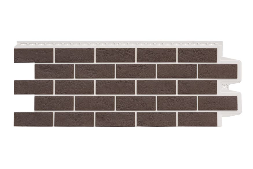 Фасадная панель Grand Line, Состаренный кирпич Design Plus, Каштан (Белый шов) купить в Нижнем Новгороде
