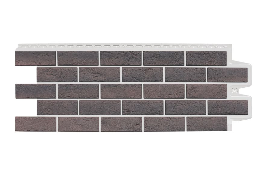 Фасадная панель Grand Line, Состаренный кирпич Design Plus, Кофе (Белый шов) купить в Нижнем Новгороде